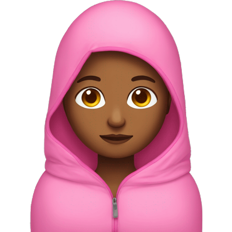 Pink sleeping bag brown skin girl emoji