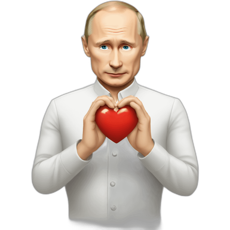 putin doing heart with his hands emoji