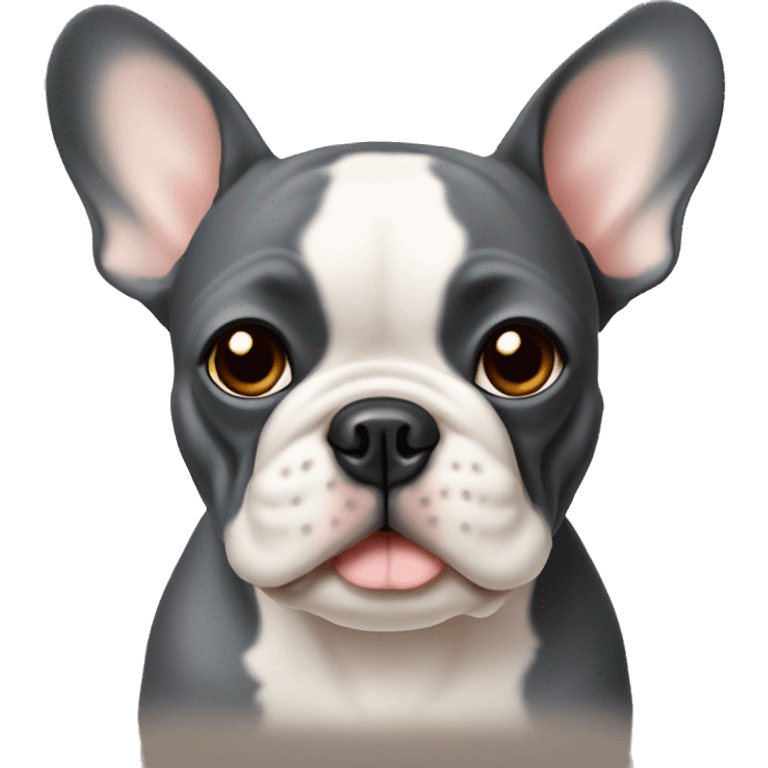 French bulldog dark grey tan  emoji