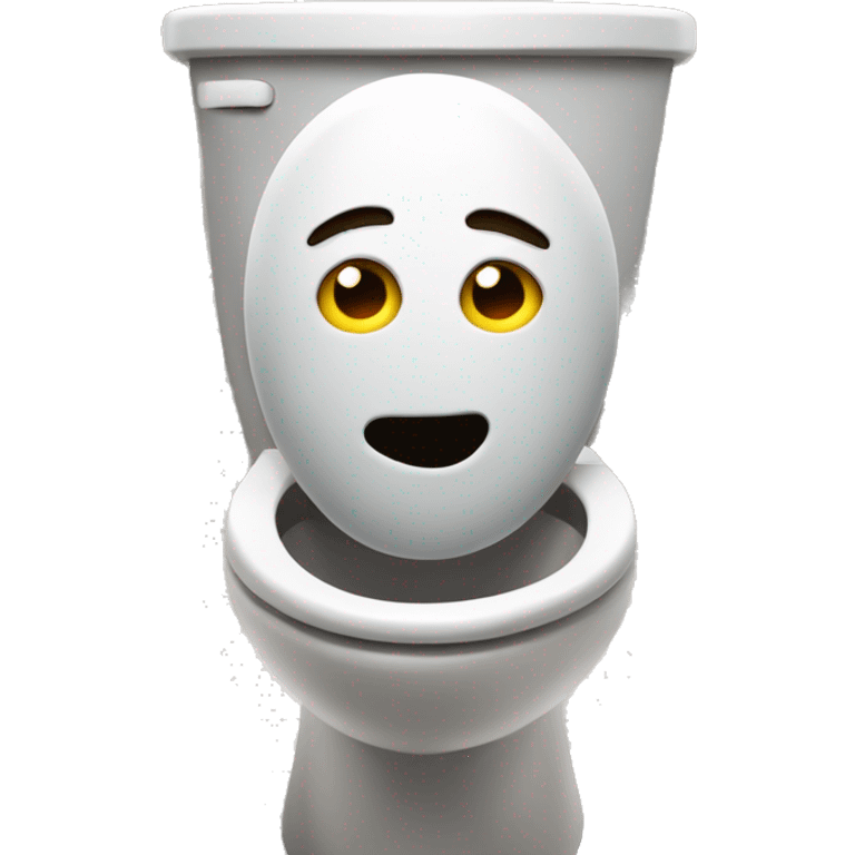 Man head poking out of toilet looking at the camera emoji