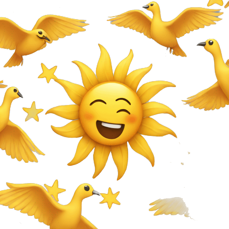 Sun with birds emoji