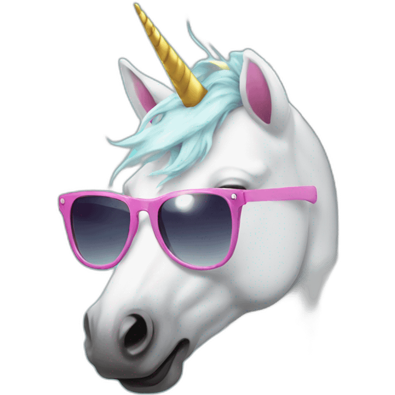 Unicorn with sunglasses emoji