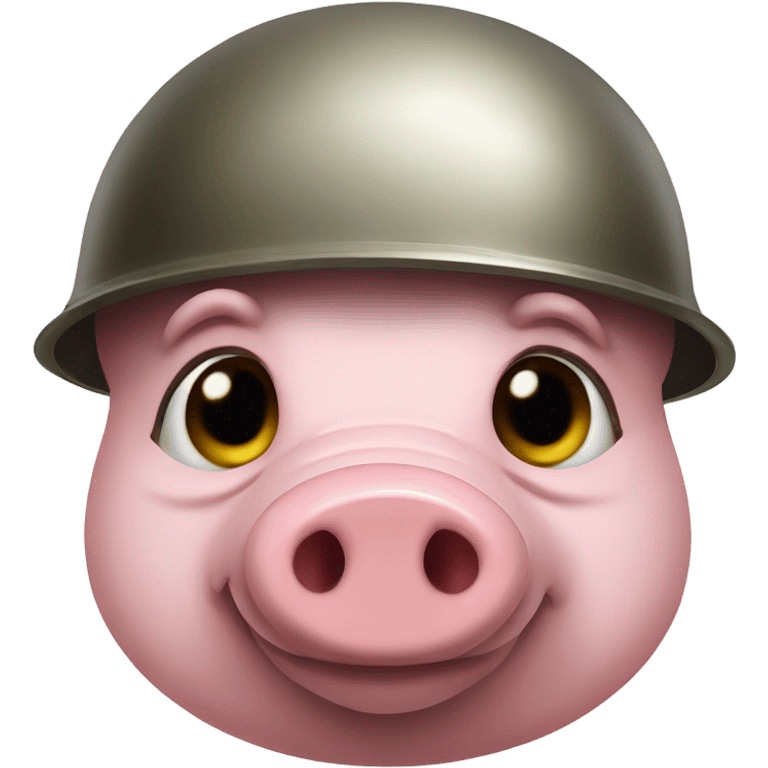 Pig wearing a war helmet emoji