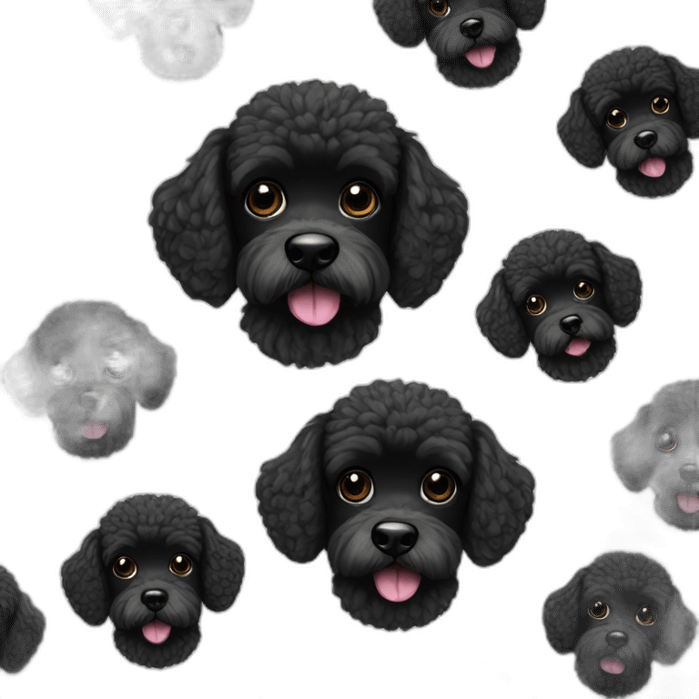 small black poodle dog emoji