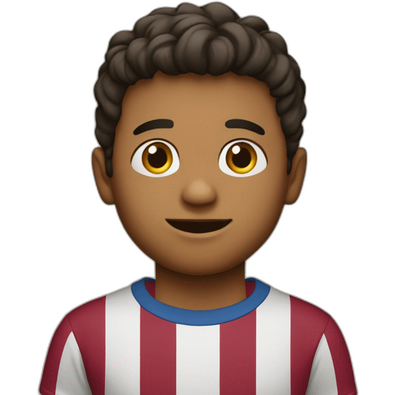 A boy wear Barcelona T-shirt  emoji