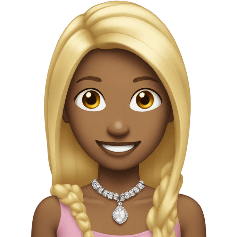 smiling girl with jewelry blonde hair emoji