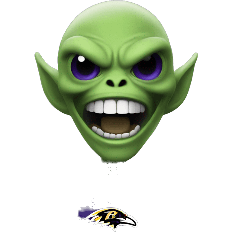 Alien cheering for ravens  emoji