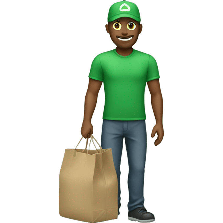 man in green delivery bag emoji