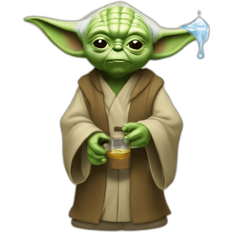 Yoda qui bois un shot de vodka emoji