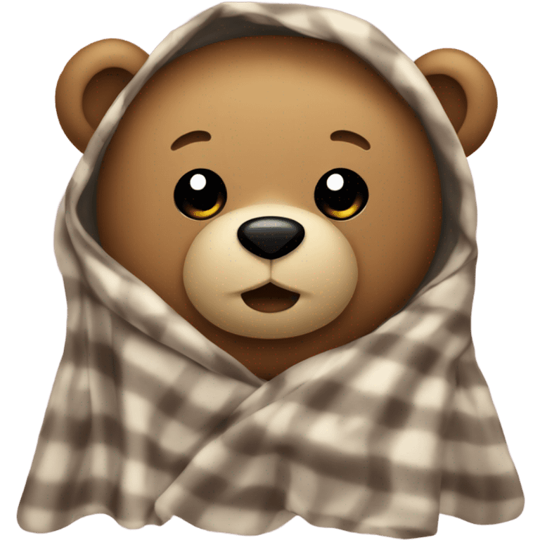 Teddy bear covered in blanket emoji