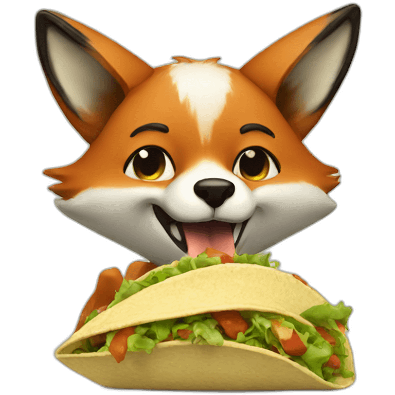 A fox eating tacos  emoji