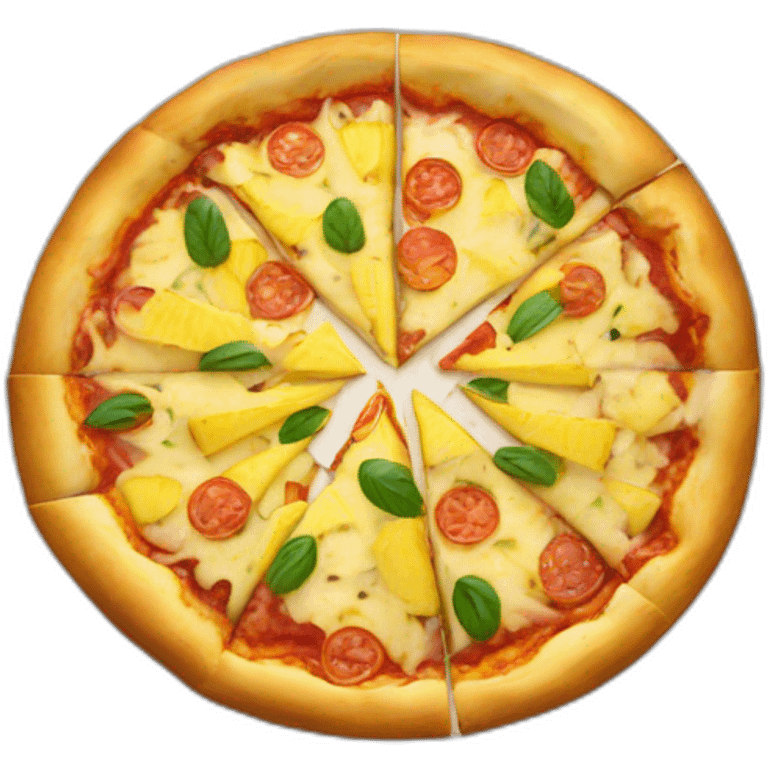 Une pizza à l'ananas emoji