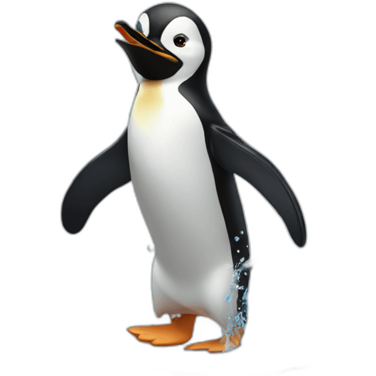 splashing penguin emoji