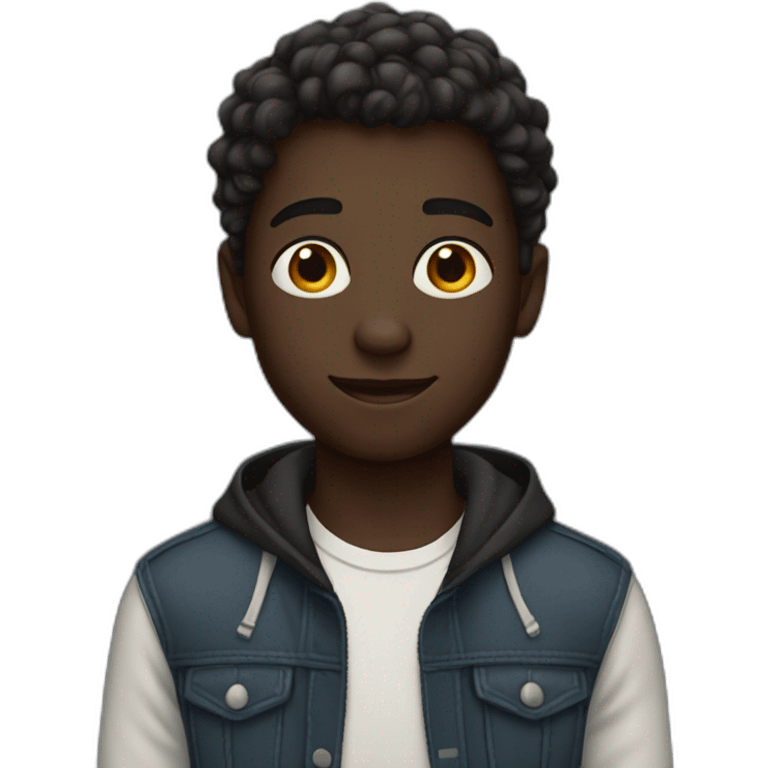 A 15-year-old boy with dark skin emoji