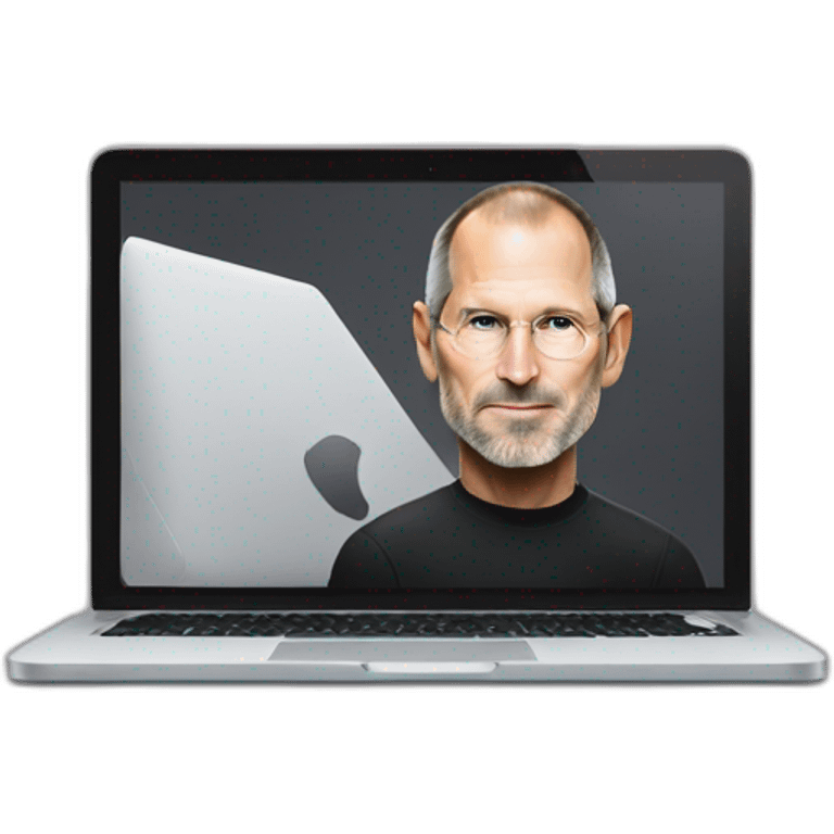 Steve jobs with macbook emoji