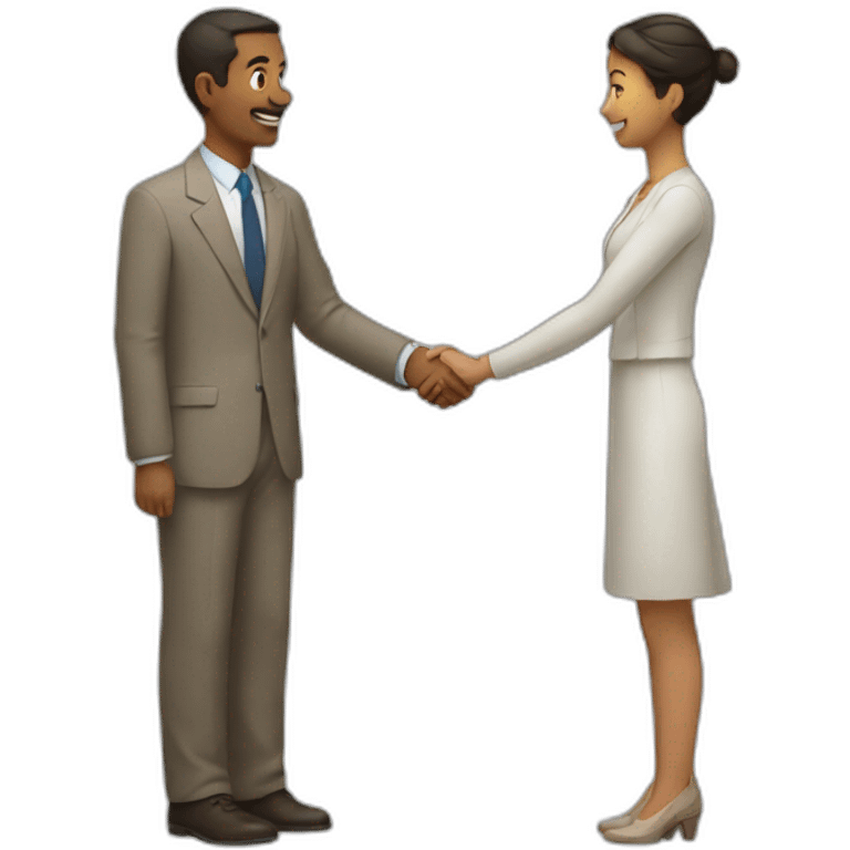 man and woman shaking hands emoji