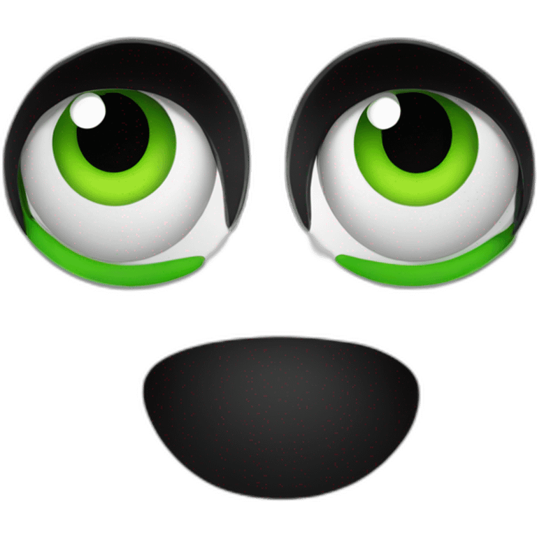 Chat de couleur noir avec les yeux verts emoji