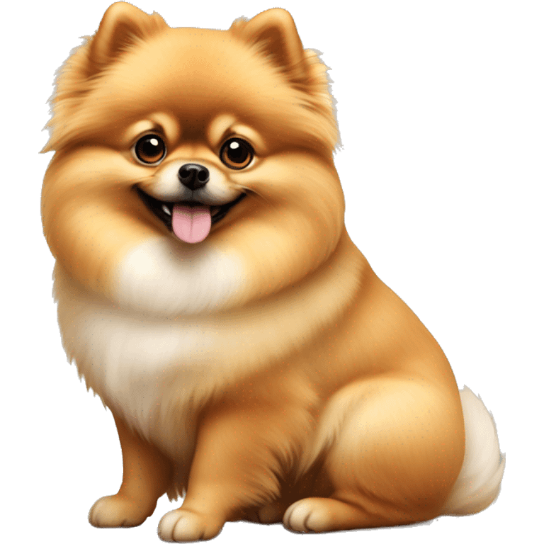 Pomeranian cute dog sitting emoji