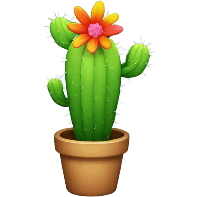 Rainbow cactus emoji