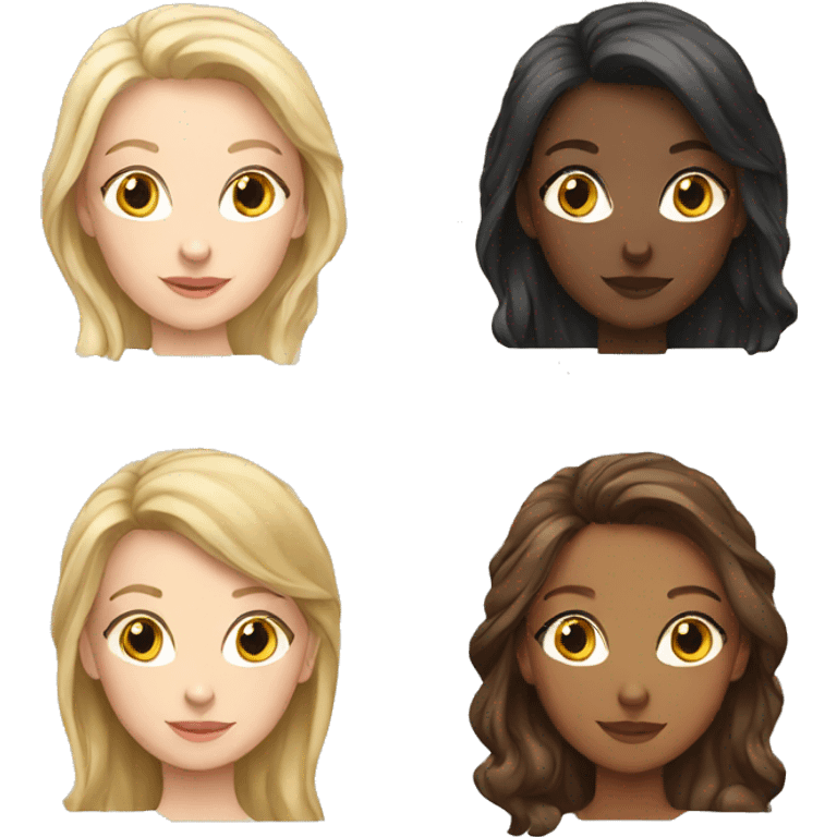 Four white girls emoji