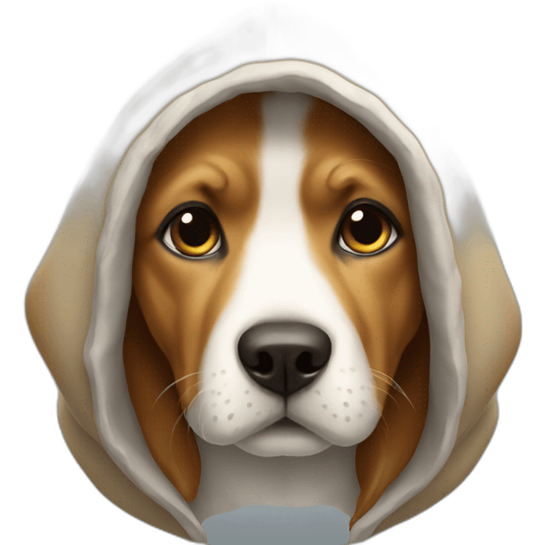 Dog wearing hoodie emoji