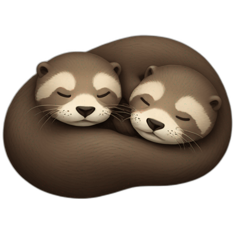 Two otters sleeping together emoji