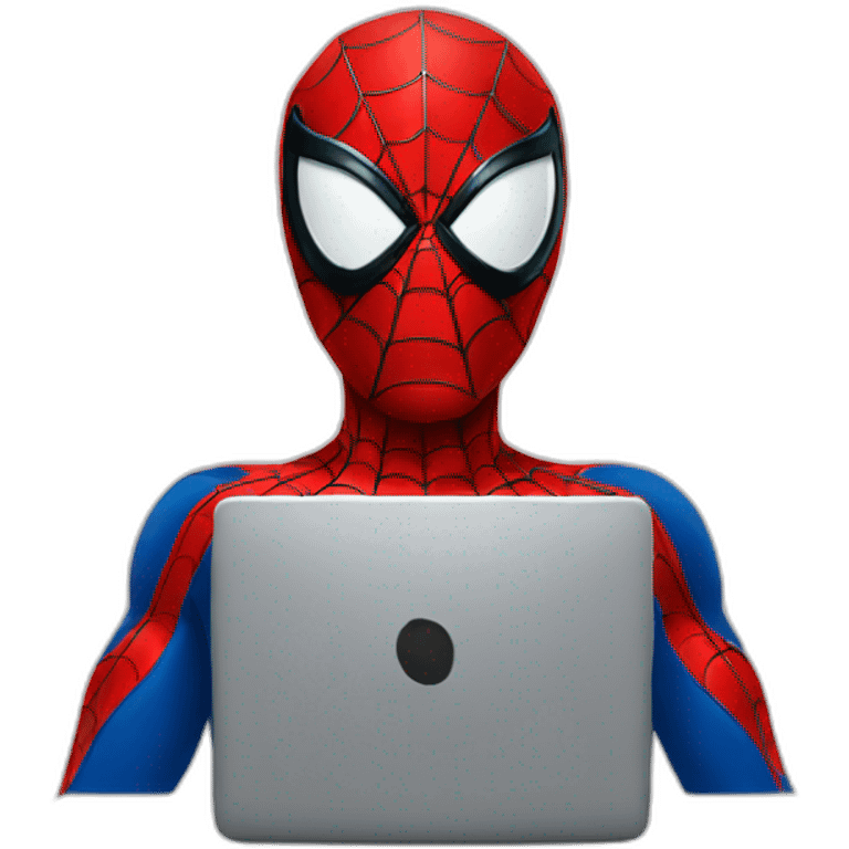 Spiderman using computer emoji