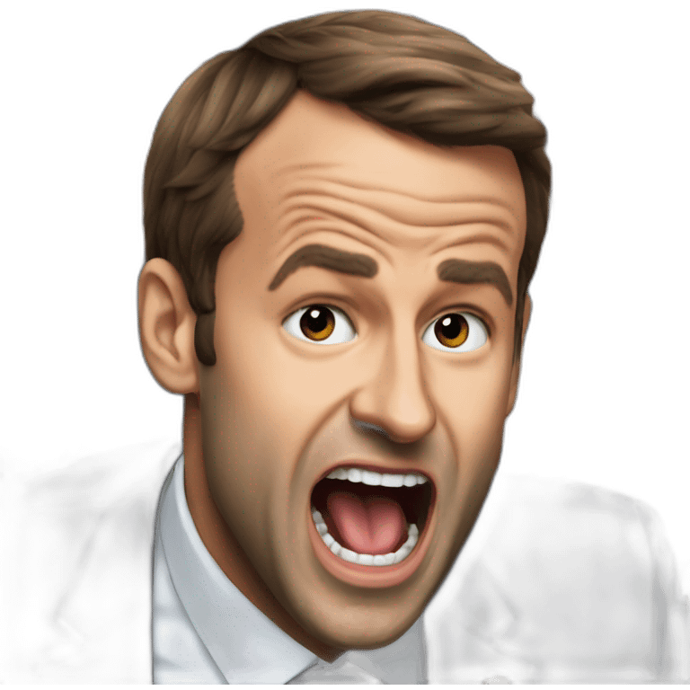 macron screaming out a citizen emoji