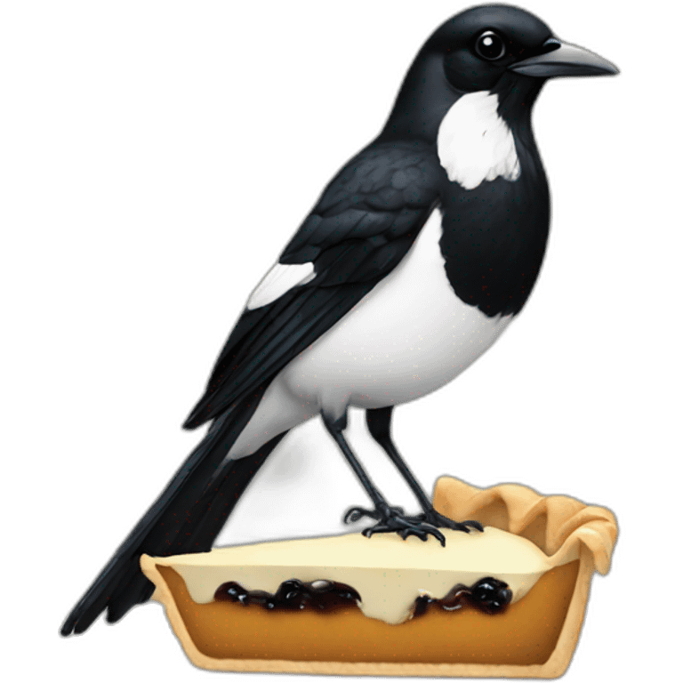 magpie on a pie emoji