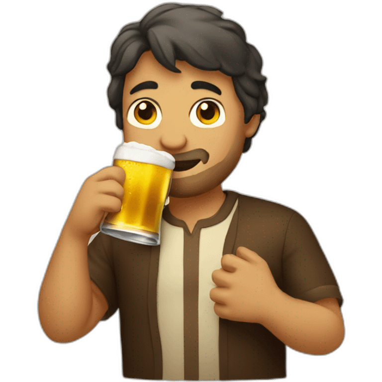 Beer drinking human emoji