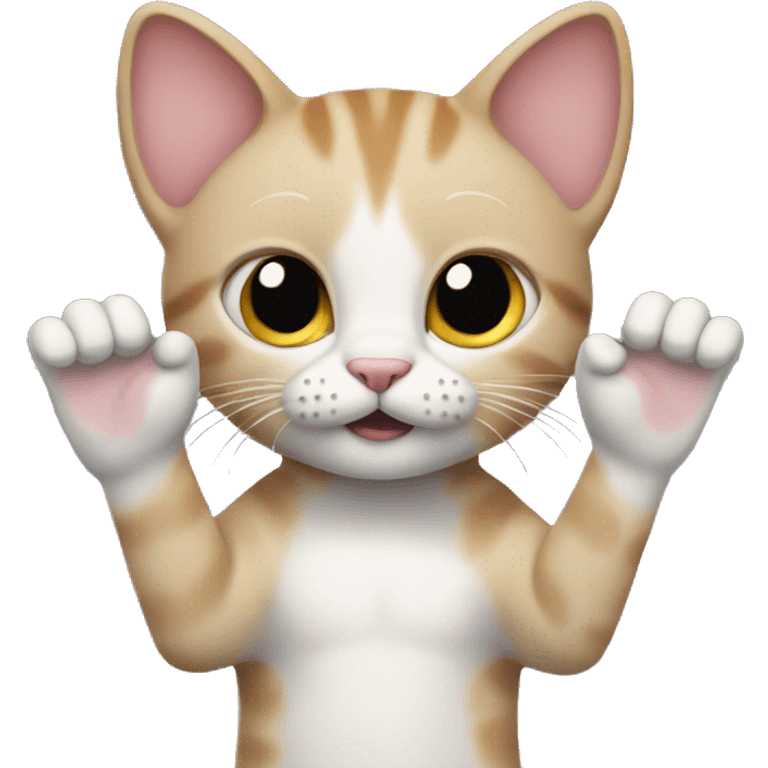 kitty with hands up emoji