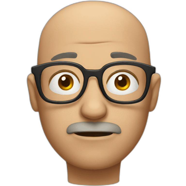 disgusted bald man with glasses emoji