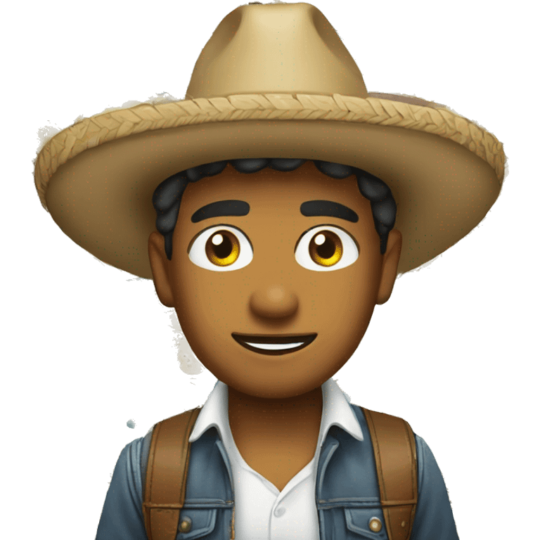 joven con sombrero colombiano emoji