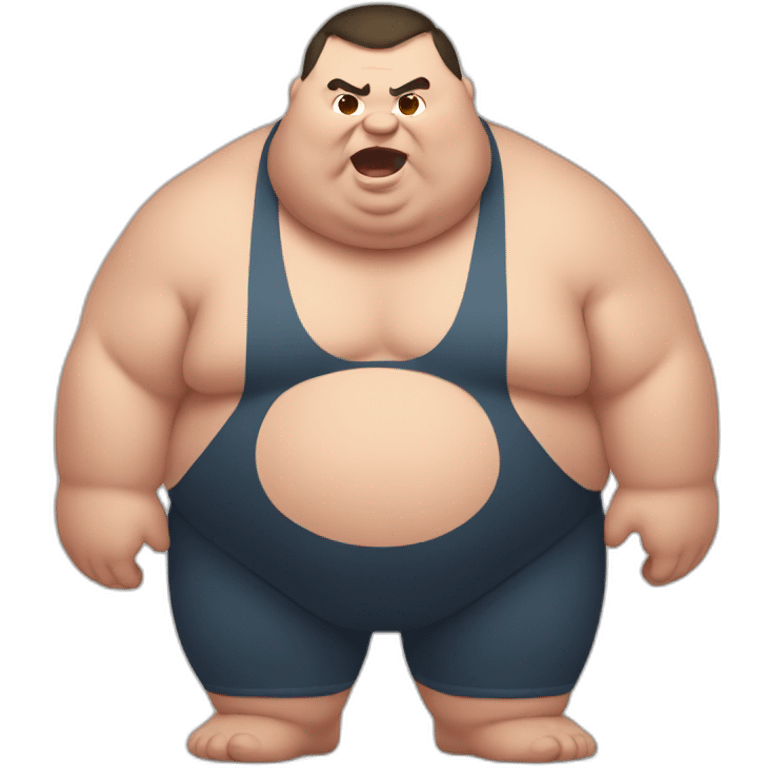 Fat sump wrestler with Down syndrome emoji