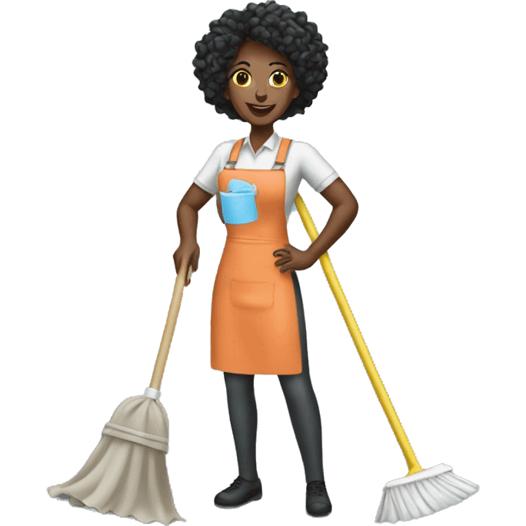 nice black woman cleaning company emoji