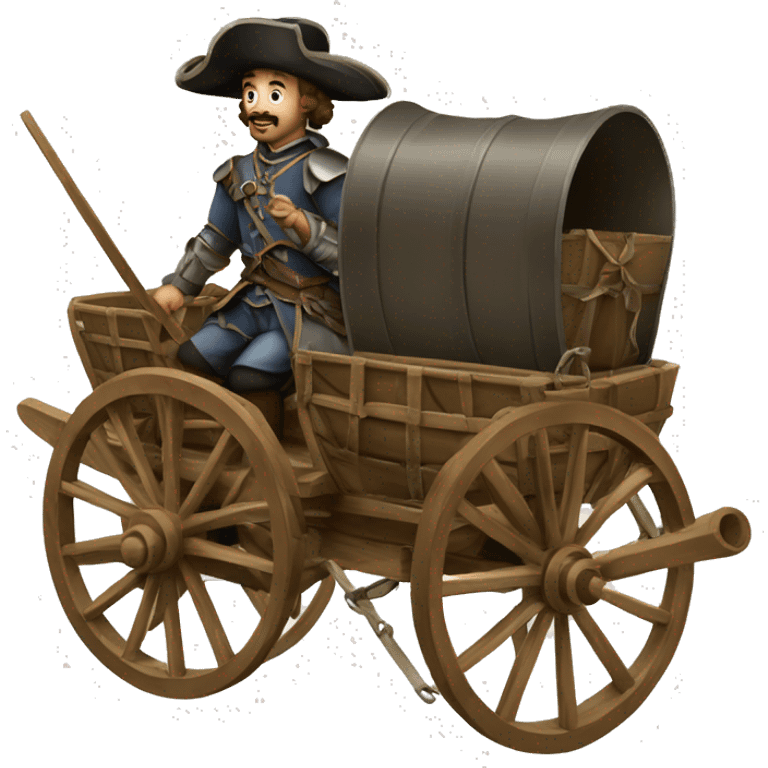 17th century musketeers driving mail wagon emoji