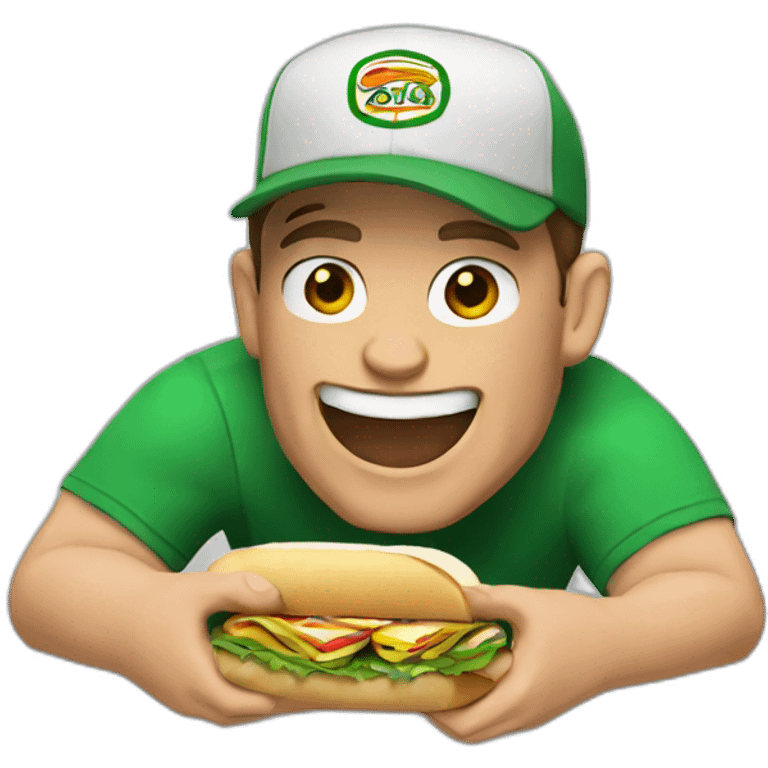 John cena eating a subway sandwich  emoji