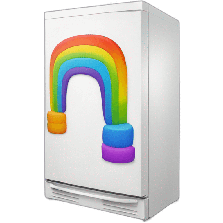 rainbow fridge with top hat emoji