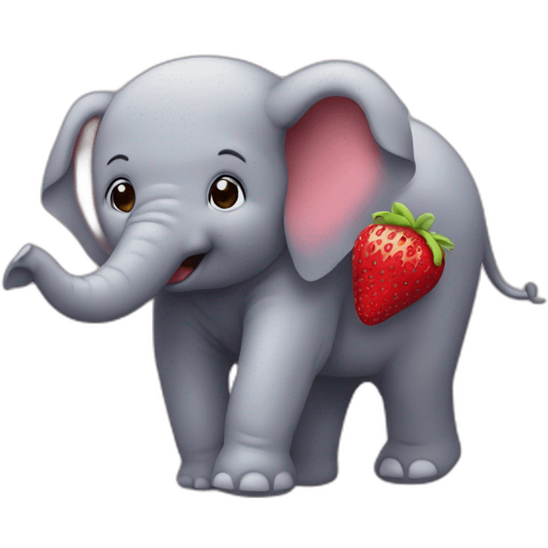 Elephant strawberry emoji