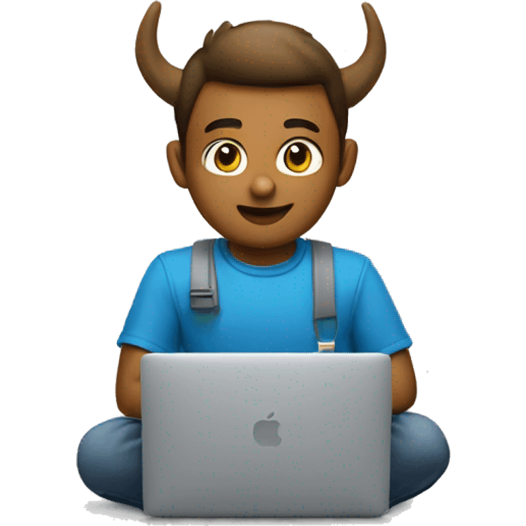 A young buck coding on a MacBook. emoji