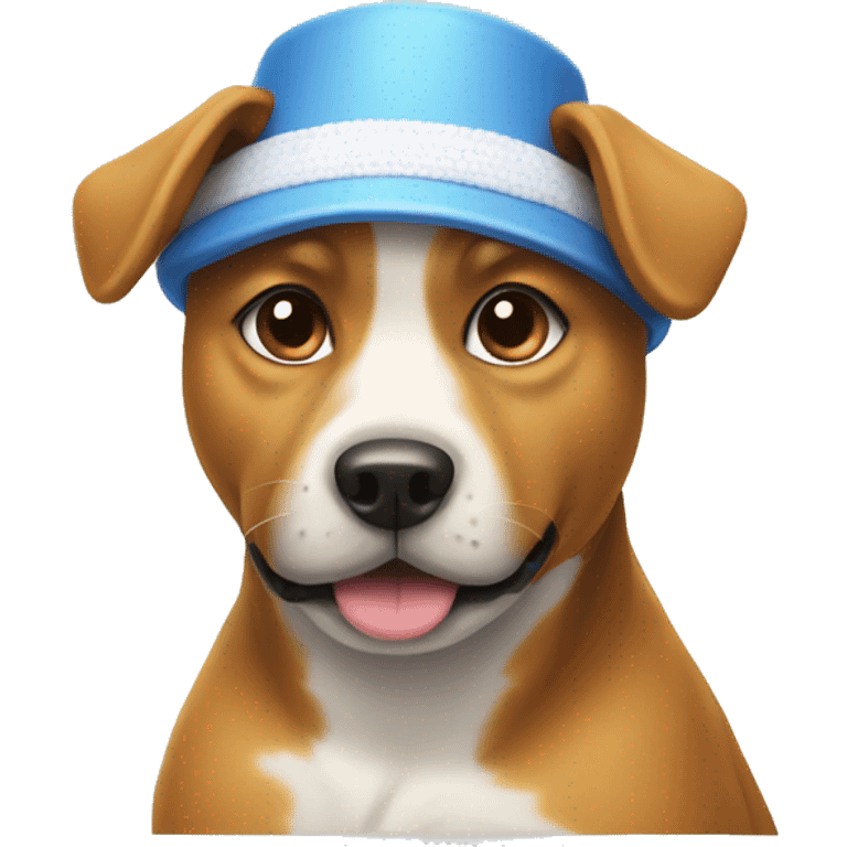 dog with bathing hat emoji