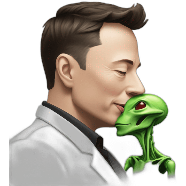 Elon Musk sniffing alien emoji