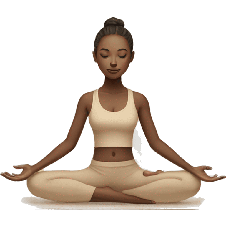 Girl doing yoga in beige tones  emoji