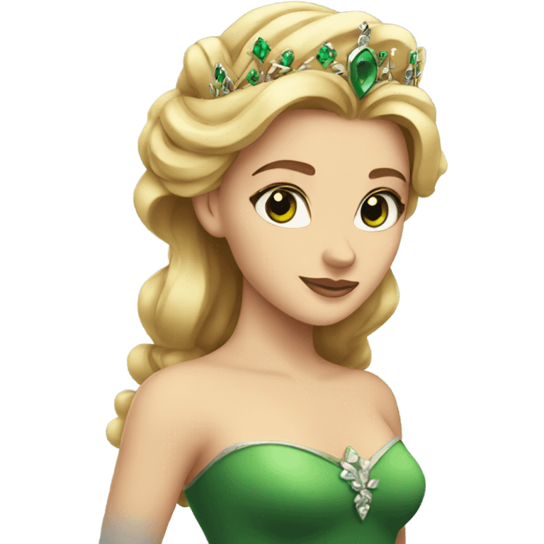 Belle with Green eyes and a Crown emoji