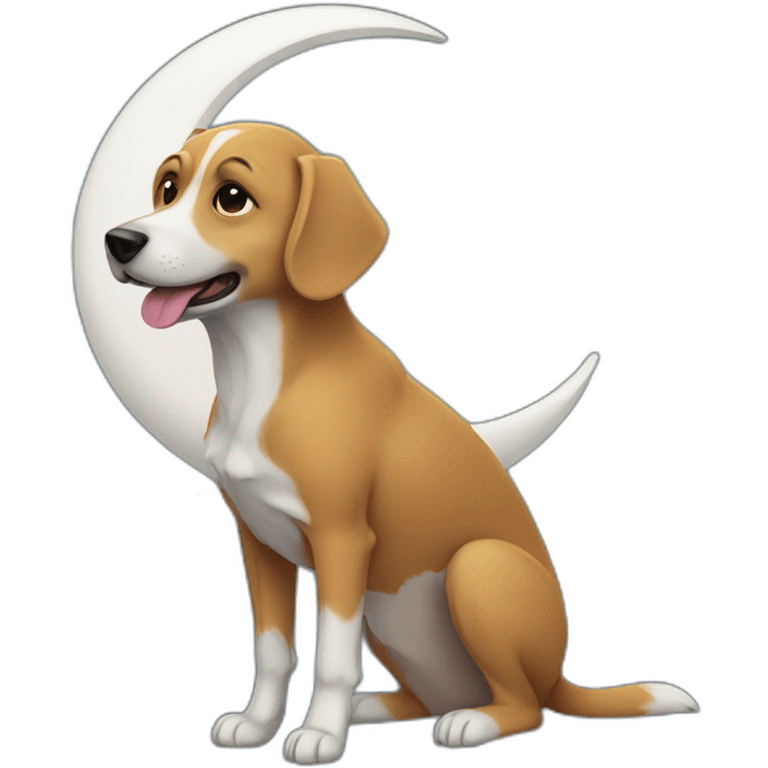 Dog holding a moon emoji