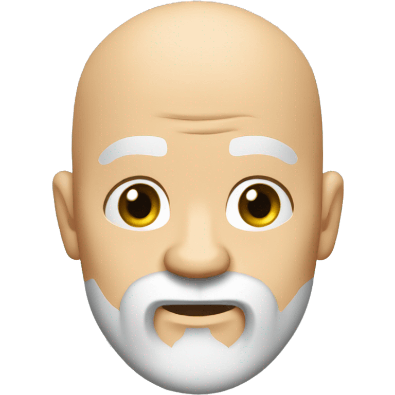 White kick-boxer bald head big beard  emoji