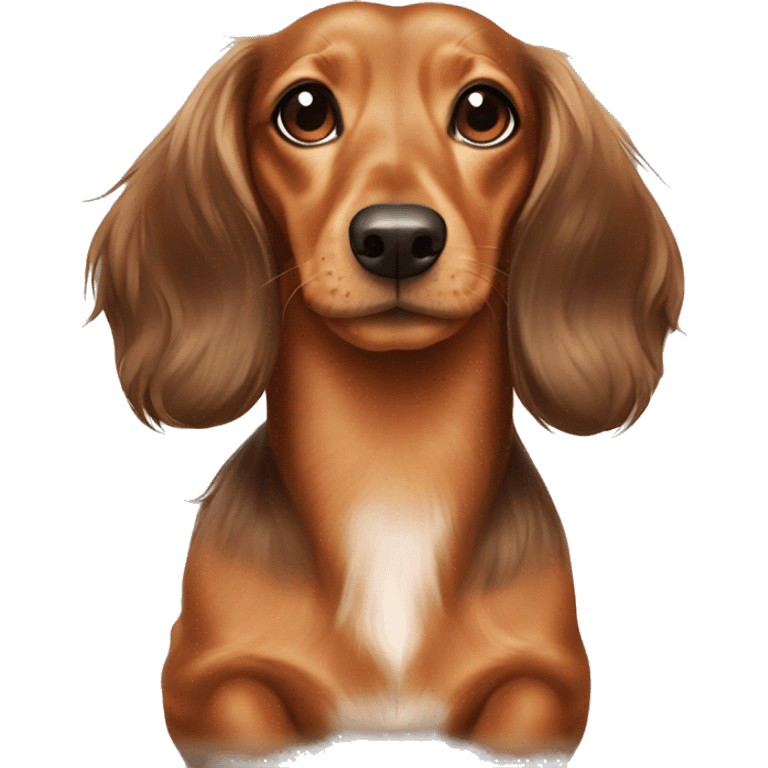 Female caramel long haired miniature dachshund  emoji