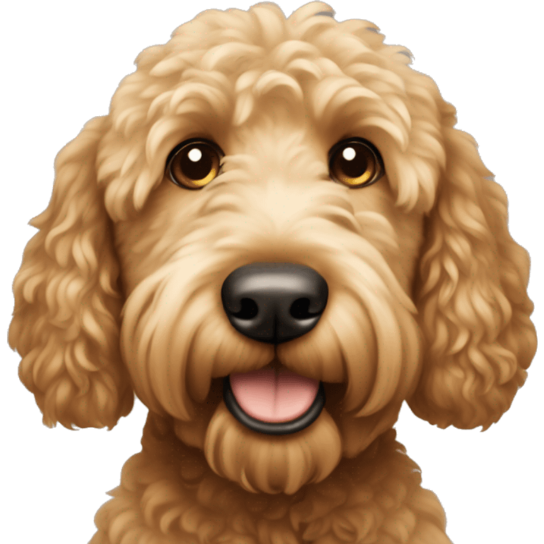 golden doodle dog with brown hair  emoji