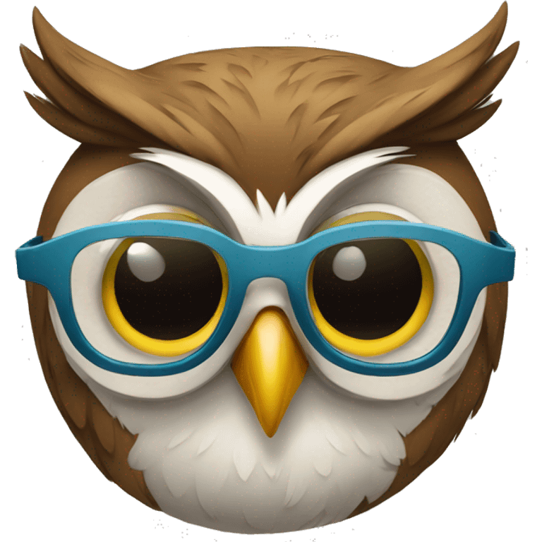 Owl wear glasses emoji