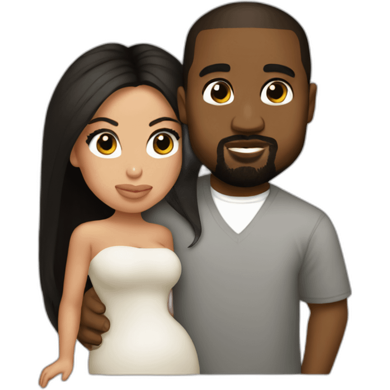 kim kardashian holding midget kanye emoji